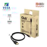 Club 3D MiniDisplayPort naar DisplayPort DP80 bidirectioneel adapter Zwart, 1 meter, Vesa-gecertificeerd