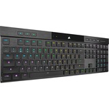 Corsair K100 AIR WIRELESS RGB Ultra-Thin Mechanical, gaming toetsenbord Zwart, US lay-out, Cherry MX-Technologie, RGB leds, SLIPSTREAM WIRELESS, Bluetooth