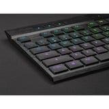 Corsair K100 AIR WIRELESS RGB Ultra-Thin Mechanical, gaming toetsenbord Zwart, US lay-out, Cherry MX-Technologie, RGB leds, SLIPSTREAM WIRELESS, Bluetooth