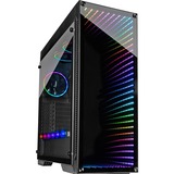 Inter-Tech X-908 Infini2 tower-behuizing Zwart, 2x USB-A 3.2 (5 Gbit/s), 2x USB-C 3.2 (5 Gbit/s), 2x Audio, Window-kit