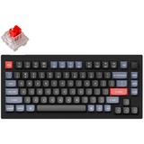 Keychron V1-D1, gaming toetsenbord Zwart (mat), US lay-out, Keychron K Pro Red, RGB leds, 75%, Double-shot PBT, hot swap, Knob