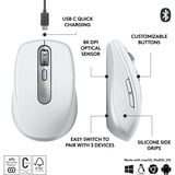 Logitech MX Anywhere 3S Compact draadloze muis Grijs, 200 - 8000 dpi , Bluetooth low energy