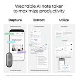 Plaud NotePin S dicteerapparaat Paars, 64 GB, Bluetooth 5.2 / BLE (Bluetooth Low Energy) / Wi-Fi