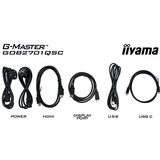 iiyama G-Master Titan Falcon GOB2701QSC-B1 27" gaming monitor Zwart, 2x HDMI 2.1, 1x DisplayPort 1.4, USB-C, Audio, 280 Hz