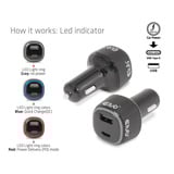 Club 3D Notebook / Laptop autolader 63 Watt Zwart, 1x USB-A, 1x USB-C