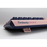 Ducky One 3 Fuji, toetsenbord Roségoud/donkerblauw, US lay-out, Cherry MX Silent Red, PBT Double Shot, hot swap