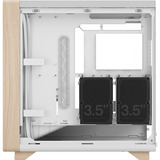 Fractal Design Summit Chalk White TG midi tower behuizing Wit/houtkleur | 2x USB-A | 1x USB-C | Tempered Glass