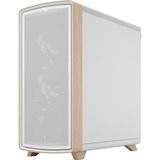 Fractal Design Summit Chalk White TG midi tower behuizing Wit/houtkleur | 2x USB-A | 1x USB-C | Tempered Glass