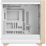 Fractal Design Summit Chalk White TG midi tower behuizing Wit/houtkleur | 2x USB-A | 1x USB-C | Tempered Glass