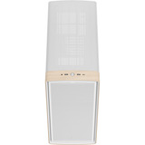 Fractal Design Summit Chalk White TG midi tower behuizing Wit/houtkleur | 2x USB-A | 1x USB-C | Tempered Glass