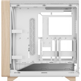 Fractal Design Summit Chalk White TG midi tower behuizing Wit/houtkleur | 2x USB-A | 1x USB-C | Tempered Glass