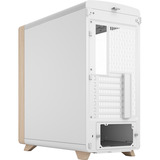 Fractal Design Summit Chalk White TG midi tower behuizing Wit/houtkleur | 2x USB-A | 1x USB-C | Tempered Glass