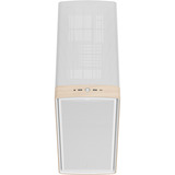 Fractal Design Summit Chalk White TG midi tower behuizing Wit/houtkleur | 2x USB-A | 1x USB-C | Tempered Glass