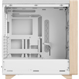 Fractal Design Summit Chalk White TG midi tower behuizing Wit/houtkleur | 2x USB-A | 1x USB-C | Tempered Glass