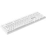HelloGanss HS108T White, toetsenbord Wit, US lay-out, Gateron Yellow, RGB leds, PBT Doubleshot keycaps, hot swap, 2,4 GHz / Bluetooth / USB-C