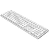 HelloGanss HS108T White, toetsenbord Wit, US lay-out, Gateron Yellow, RGB leds, PBT Doubleshot keycaps, hot swap, 2,4 GHz / Bluetooth / USB-C