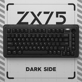 Iqunix ZX75 Dark Side Wireless Mechanical Keyboard, gaming toetsenbord Zwart, US lay-out, IQUNIX Moonstone Turbo, RGB leds, 75%, Hot-swappable, Double-shot PBT, 2.4GHz | Bluetooth 5.1 | USB-C