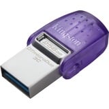 Kingston DataTraveler microDuo 3C 256 GB usb-stick Paars/transparant, USB-A + USB-C