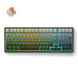 MCHOSE G98 Pro Black Flame Orange Wireless Tri-Mode Custom Mechanical RGB gaming toetsenbord Zwart, US lay-out (QWERTY), TTC Flame Orange, RGB, Hot swap, Double-Shot PBT, draadloos | Bluetooth | USB-C