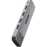 Sitecom 6 in 2 MacBook Multiport Hub dockingstation Grijs, USB-C, HDMI, USB-A