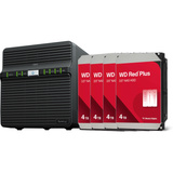 Synology Synology DS423 incl. 4x WD Red Plus 4 TB harde schijf nas Zwart, 2x RJ-45, 2x USB-A 3.2 (5 Gbit/s)