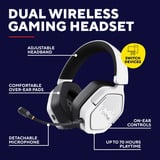 Trust GXT 493W Carus Draadloze  over-ear gaming headset Wit, 2.4GHz | Bluetooth | Audio (3.5mm)