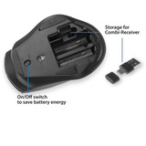 ACT Connectivity Draadloze Multi-Connect Muis 2400 DPI Zwart, 600 - 2400 DPI, Bluetooth, Draadloos 2.4 Ghz