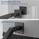 ACT Connectivity Monitorarm office premium, gasveer, 2 monitoren Zwart