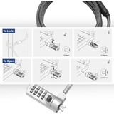 ACT Connectivity Nano laptopslot met cijfercode diefstalbeveiliging Grijs, 2 meter