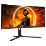 AOC CU34G3S/BK 34" Curved UltraWide Gaming Monitor Zwart/rood, 165Hz, WQHD, HDMI, DisplayPort, USB, Audio, Freesync Premium