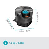 GARDENA Irrigatiesysteem AquaPrecise op zonne-energie voor gazon sprinklersysteem Grijs/turquoise, Sproeioppervlak 320 m²