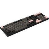 HelloGanss HS108T GC02, toetsenbord Zwart/roze, US lay-out, Gateron Yellow, RGB leds, PBT Doubleshot keycaps, hot swap, 2,4 GHz / Bluetooth / USB-C