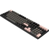 HelloGanss HS108T GC02, toetsenbord Zwart/roze, US lay-out, Gateron Yellow, RGB leds, PBT Doubleshot keycaps, hot swap, 2,4 GHz / Bluetooth / USB-C