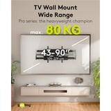 goobay Wide Range TV Wall Mount Pro FULLMOTION (XL), 43 tot 90 inch wandmontage  Zwart