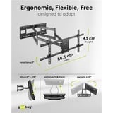 goobay Wide Range TV Wall Mount Pro FULLMOTION (XL), 43 tot 90 inch wandmontage  Zwart