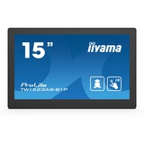 iiyama ProLite TW1523AS-B1P 15.6" touchscreen monitor Zwart, HDMI, USB, LAN, WiFi, Audio, Touch, Android 