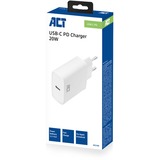 ACT Connectivity Compacte USB-C Lader 20W voor snel opladen Wit