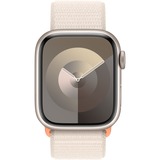 Apple Watch Series 9 smartwatch Zilver/beige, Aluminium, 41 mm, Geweven sportbandje, GPS + Cellular