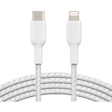 Belkin BOOSTCHARGE gevlochten USB-C naar Lightning kabel Wit, 2 meter