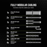 Corsair RM1000e Refurbished modulaire 1000 watt voeding  Zwart, 2x 12V-2x6, 2x PCIe