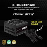 Corsair RM1000e Refurbished modulaire 1000 watt voeding  Zwart, 2x 12V-2x6, 2x PCIe