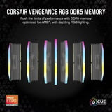 Corsair Vengeance RGB 32 GB DDR5-6000 (2x 16 GB) werkgeheugen Zwart, CMH32GX5M2D6000Z38, XMP, EXPO