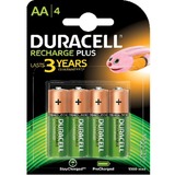 Duracell Recharge Plus AA-batterijen, 4 stuks oplaadbare batterij 