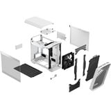 Fractal Design Torrent Nano White TG Clear Tint mini tower behuizing Wit | 2x USB-A | 1x USB-C | Tempered Glass
