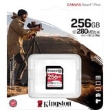 Kingston Canvas React Plus 256 GB geheugenkaart UHS-II U3, Class 10, V60