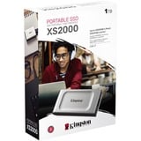 Kingston XS2000 Portable 1 TB externe SSD Zilver/zwart, SXS2000/1000G, USB-C 3.2 (20 Gbit/s)