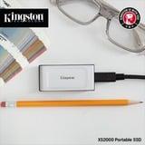 Kingston XS2000 Portable 1 TB externe SSD Zilver/zwart, SXS2000/1000G, USB-C 3.2 (20 Gbit/s)