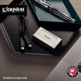 Kingston XS2000 Portable 1 TB externe SSD Zilver/zwart, SXS2000/1000G, USB-C 3.2 (20 Gbit/s)