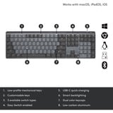 Logitech MX Mechanical, toetsenbord Zwart/grijs, US lay-out, Bluetooth Low Energy