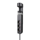 Neomounts DS22-840BL6 Bureaucontactdoos met klem en USB-C en USB-A poorten - Quick-charge 3-voudige stekkerdoos met usb Zwart, 3x stekker, 2x USB-C, 1x USB-A
